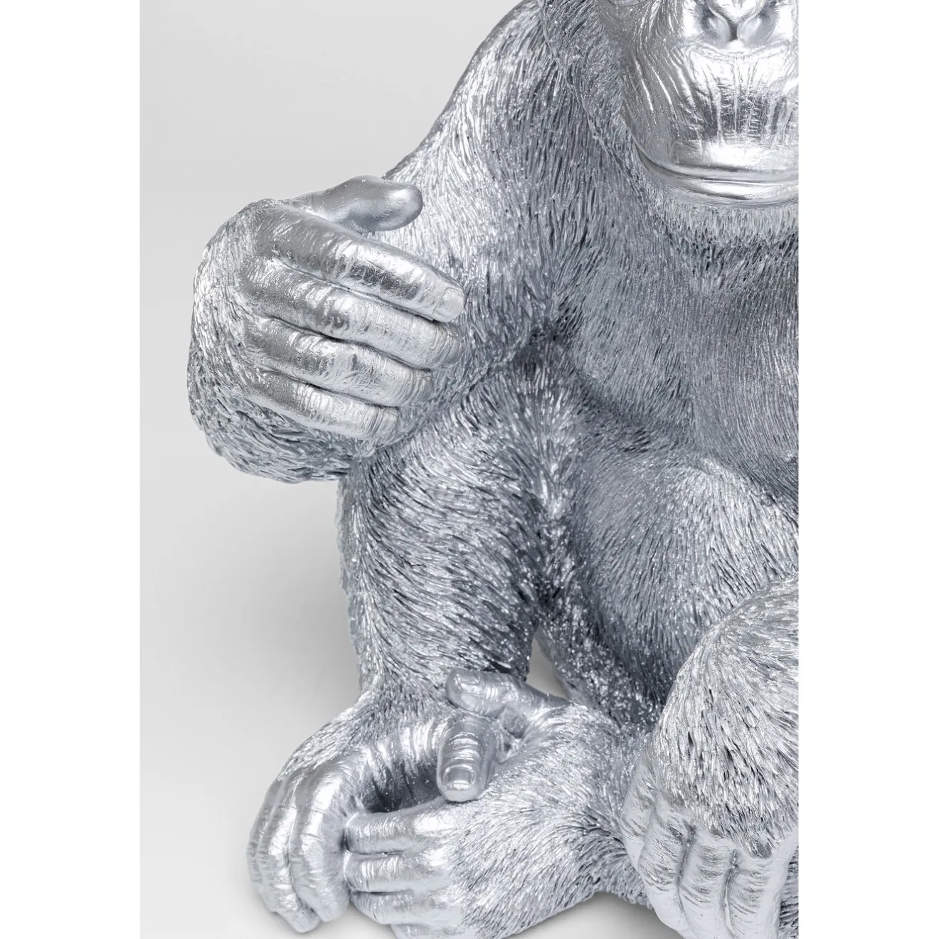KARE Design Figurines Décoratives|Figurine Décorative Baby Ape Argente 53Cm