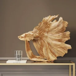 KARE Design Figurines Décoratives|Figurine Décorative Betta Fish Dore Petit