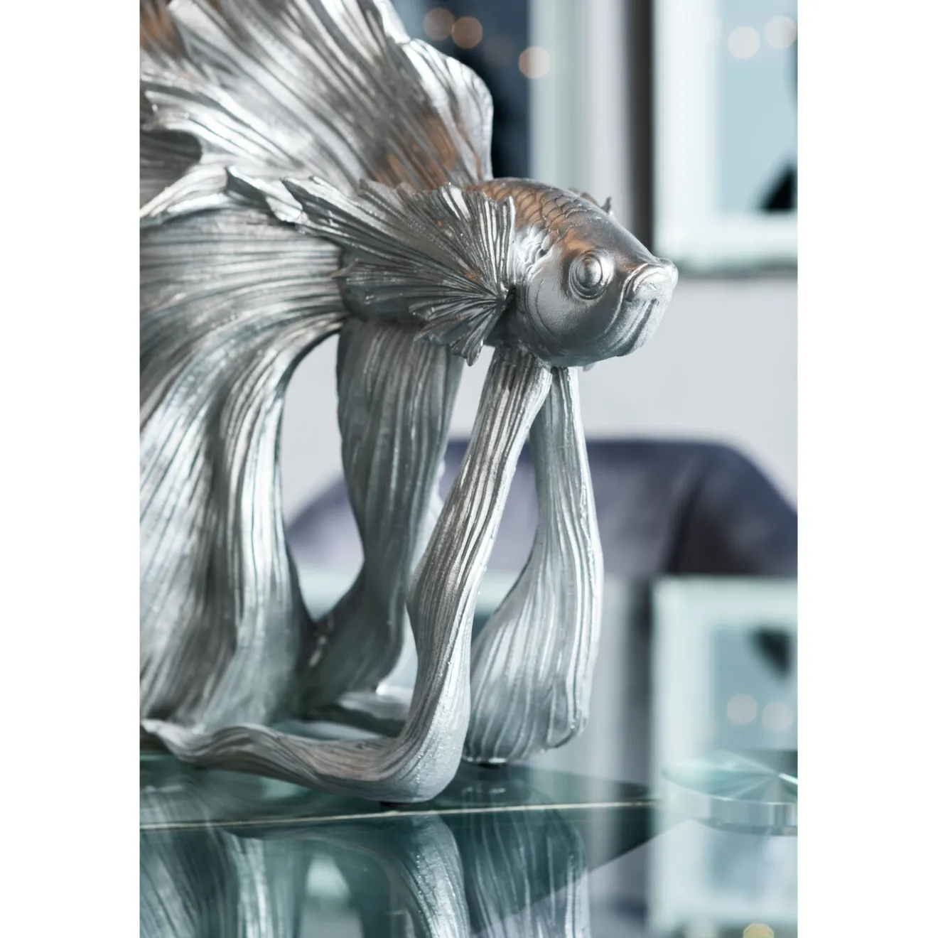 KARE Design Figurines Décoratives|Figurine Décorative Betta Fish Argente Petit