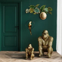 KARE Design Figurines Décoratives|Figurine Décorative Gorilla Dore 80Cm
