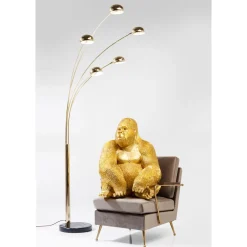 KARE Design Figurines Décoratives|Figurine Décorative Monkey Gorilla Side Dore 76Cm