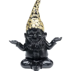 KARE Design Figurines Décoratives|Figurine Décorative Nain Meditation Noir-Dore 19Cm