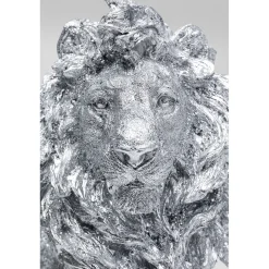 KARE Design Figurines Décoratives|Figurine Décorative Sitting Lion Argente 42Cm