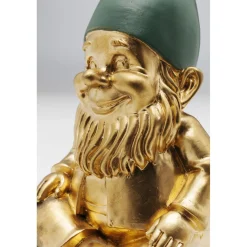 KARE Design Figurines Décoratives|Figurine Décorative Zwerg Sitting Dore Vert 19Cm