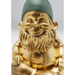 KARE Design Figurines Décoratives|Figurine Décorative Zwerg Sitting Dore Vert 19Cm
