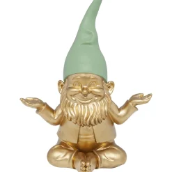 KARE Design Figurines Décoratives|Figurine Décorative Zwerg Meditation Dore Vert 19C