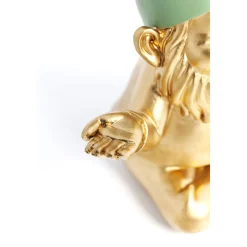 KARE Design Figurines Décoratives|Figurine Décorative Zwerg Meditation Dore Vert 19C
