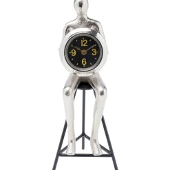 KARE Design Horloges De Table|Horloge A Poser Sitting Man Argente 12X31Cm