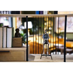 KARE Design Horloges De Table|Horloge A Poser Sitting Man Argente 12X31Cm