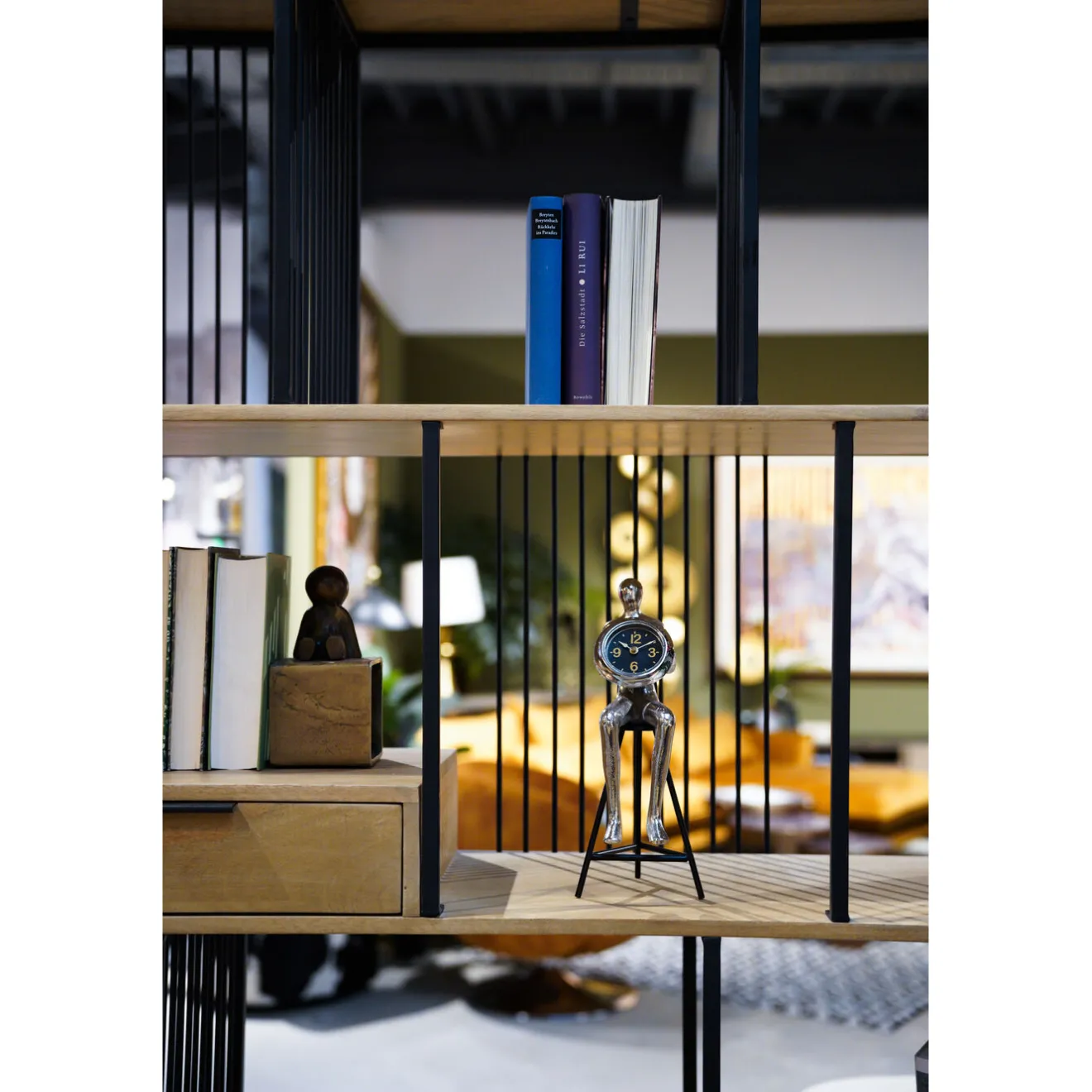 KARE Design Horloges De Table|Horloge A Poser Sitting Man Argente 12X31Cm