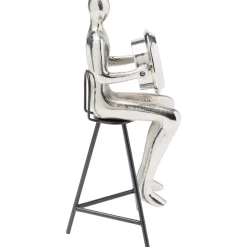 KARE Design Horloges De Table|Horloge A Poser Sitting Man Argente 12X31Cm