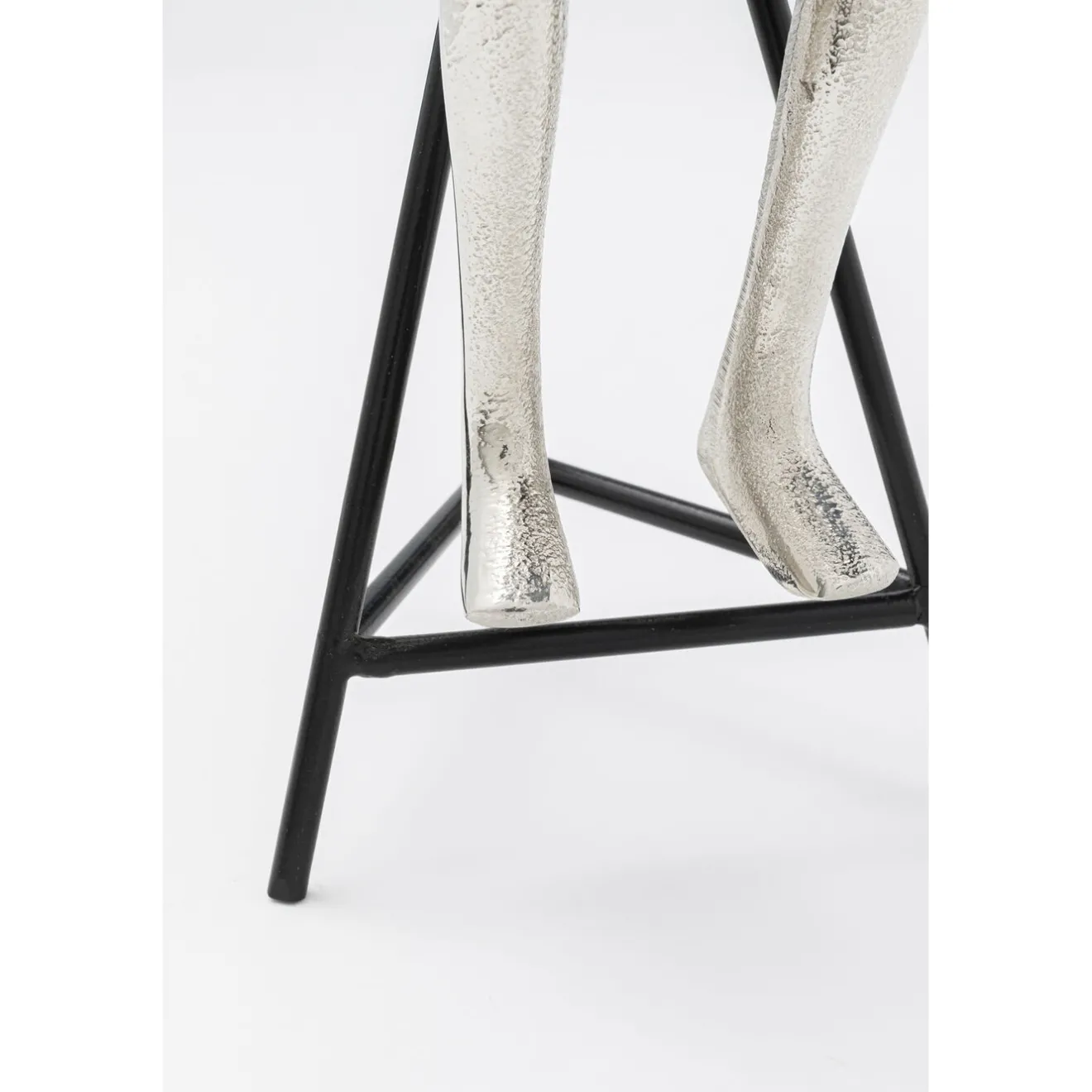 KARE Design Horloges De Table|Horloge A Poser Sitting Man Argente 12X31Cm