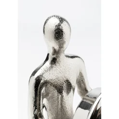 KARE Design Horloges De Table|Horloge A Poser Sitting Man Argente 12X31Cm