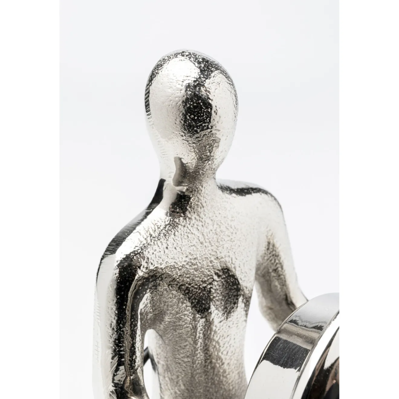 KARE Design Horloges De Table|Horloge A Poser Sitting Man Argente 12X31Cm