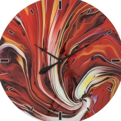 KARE Design Horloges Murales|Horloge Murale En Verre Chaos Fire O80Cm