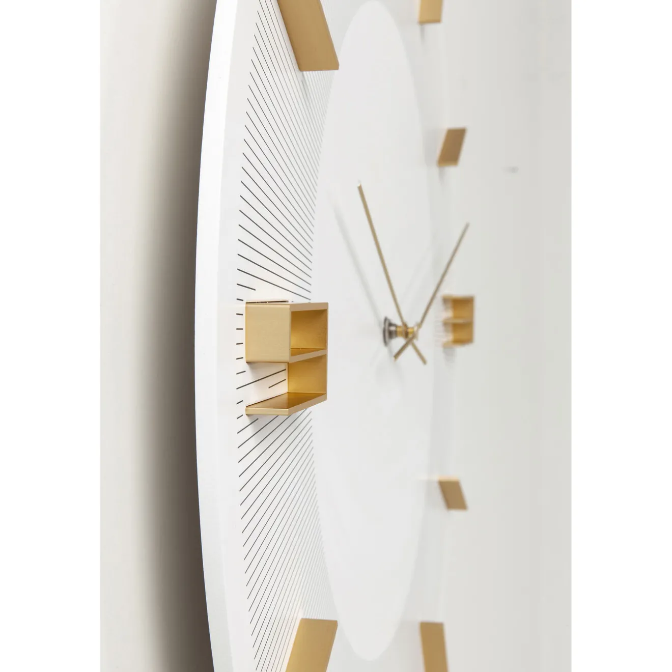 KARE Design Horloges Murales|Horloge Murale Leonardo Blanc/Dore O49Cm