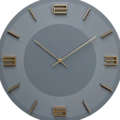 KARE Design Horloges Murales|Horloge Murale Leonardo Gris/Dore O49Cm