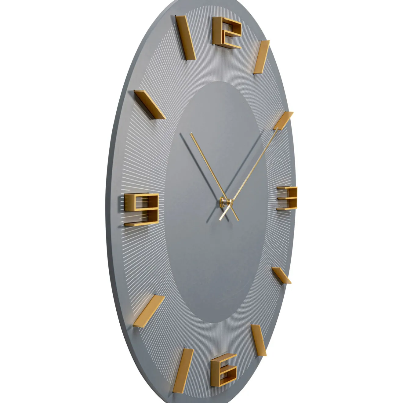 KARE Design Horloges Murales|Horloge Murale Leonardo Gris/Dore O49Cm