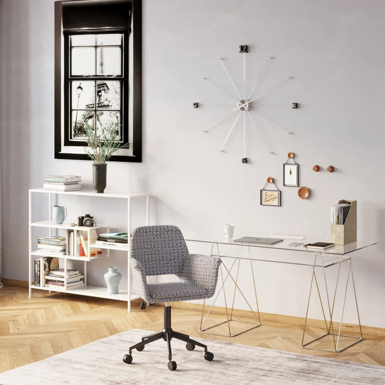 KARE Design Horloges Murales|Horloge Murale Like Umbrella Chromee