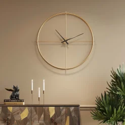 KARE Design Horloges Murales|Horloge Murale Simple Pure Laiton O95Cm