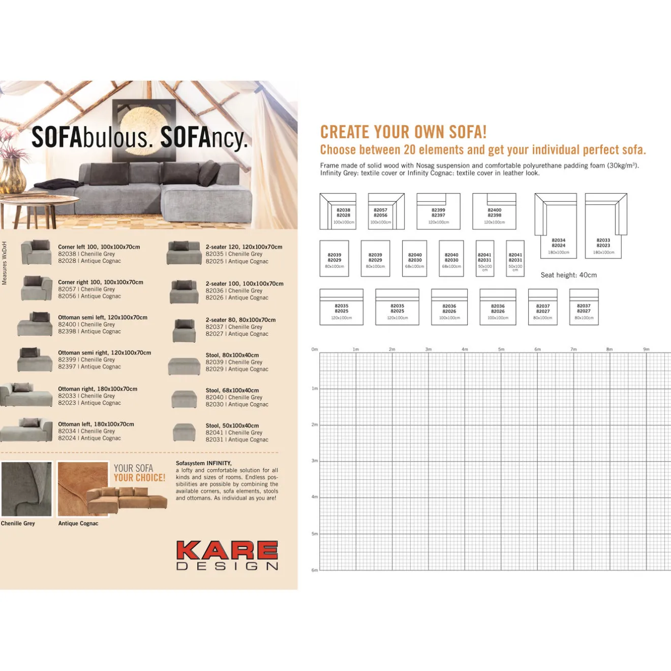 KARE Design Éléments De Canapés|Infinity 2-Places 80 Éléments Gris