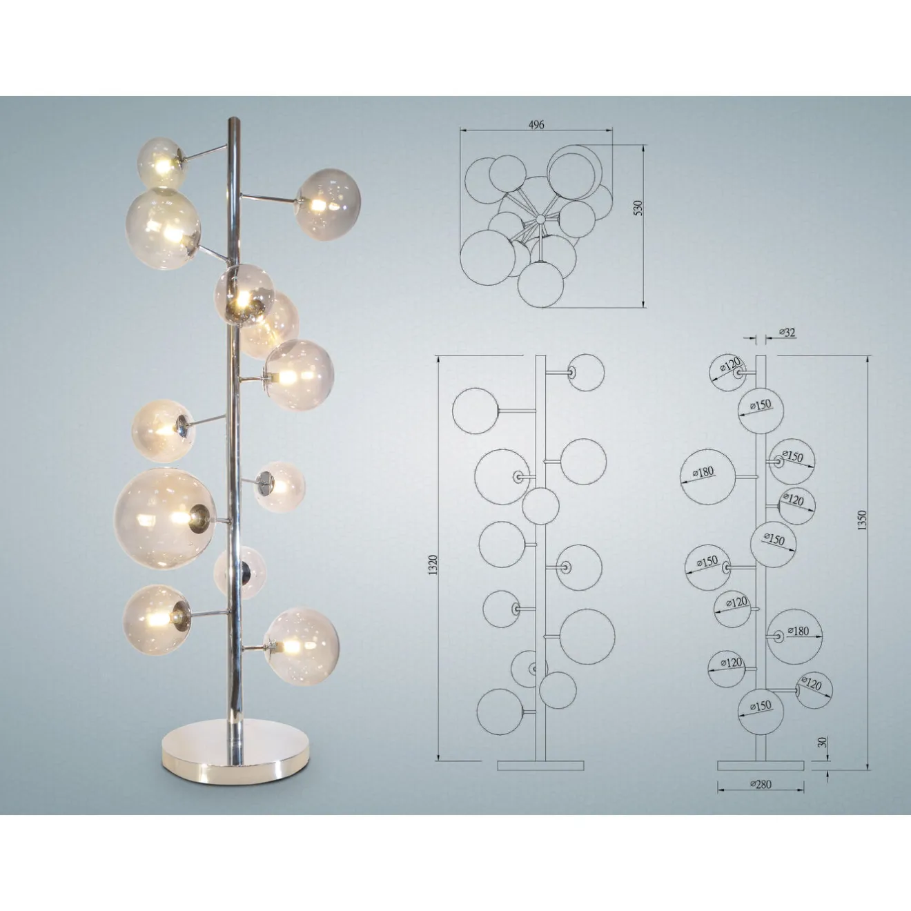 KARE Design Lampadaires|Lampadaire Balloon Smoke 12