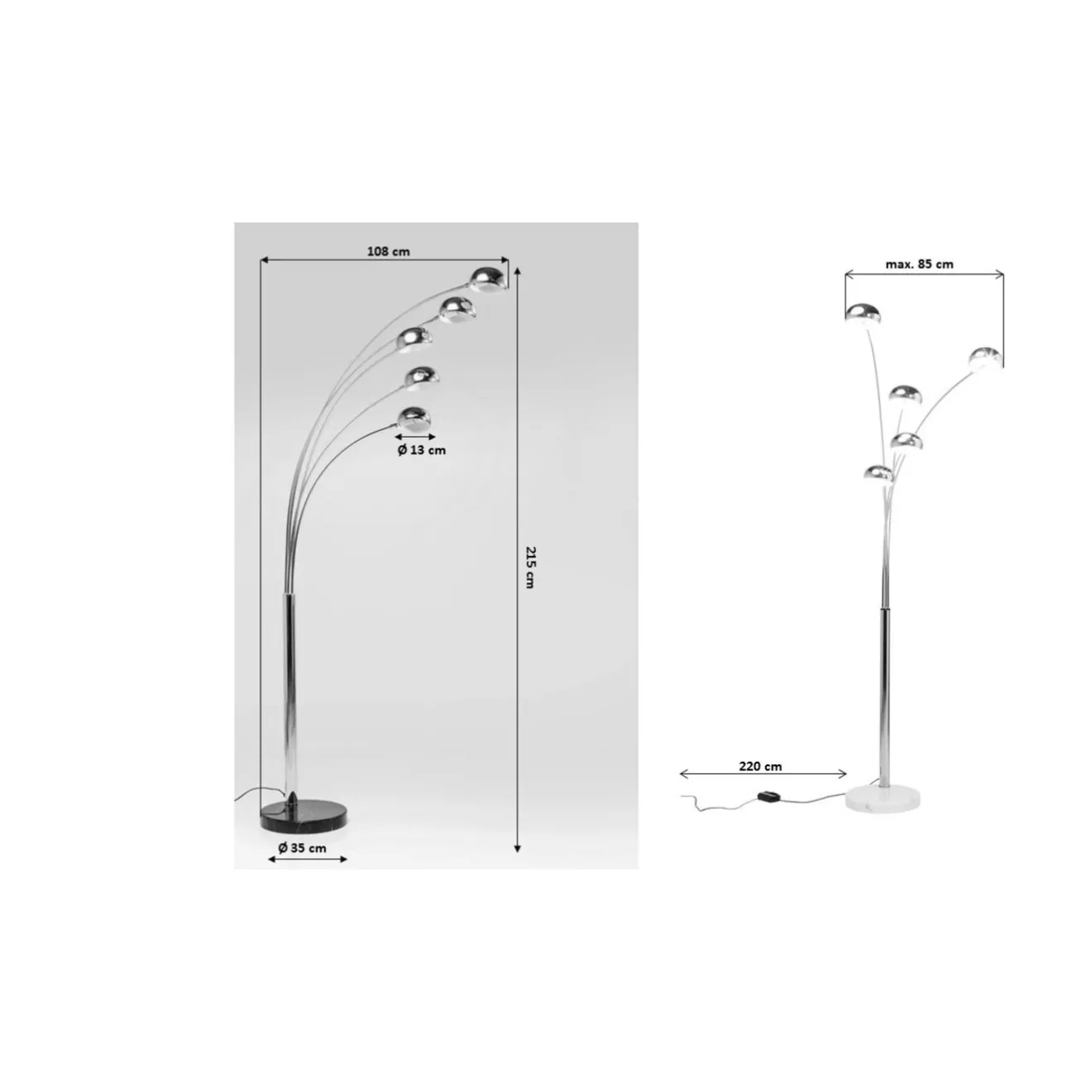 KARE Design Lampadaires|Lampadaire Five Fingers Duo