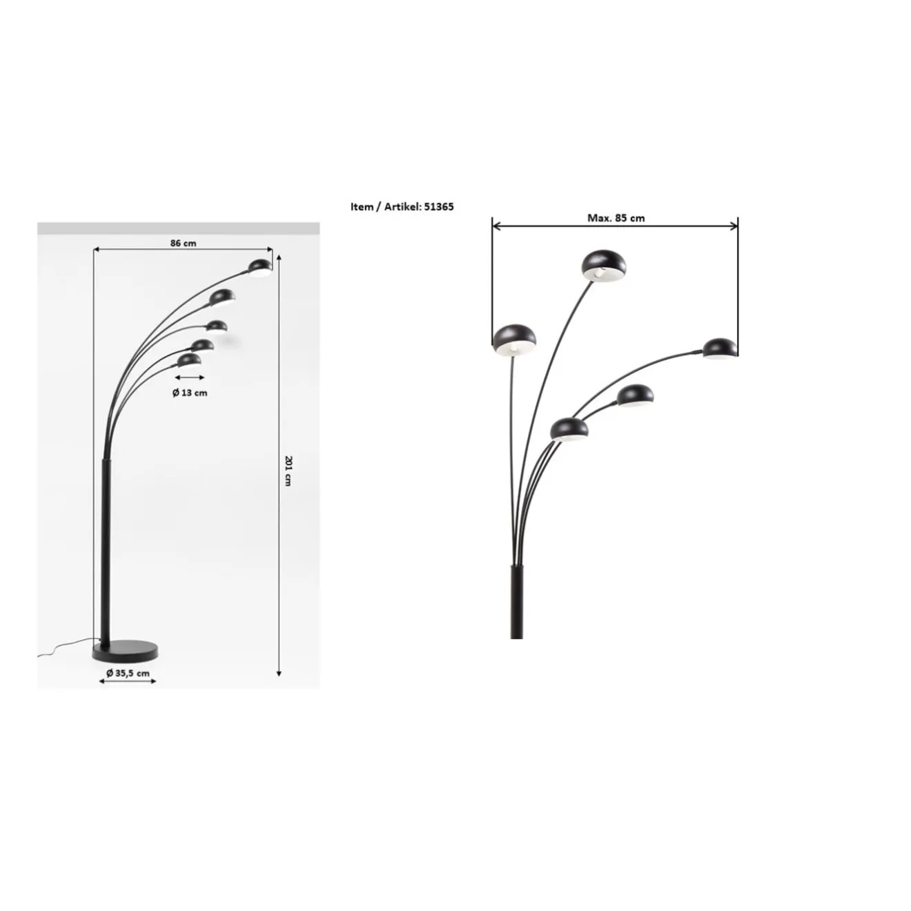 KARE Design Lampadaires|Lampadaire Five Fingers Eco.