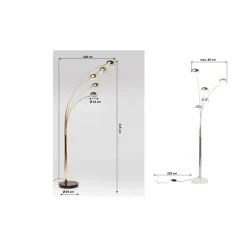 KARE Design Lampadaires|Lampadaire Five Fingers Laiton