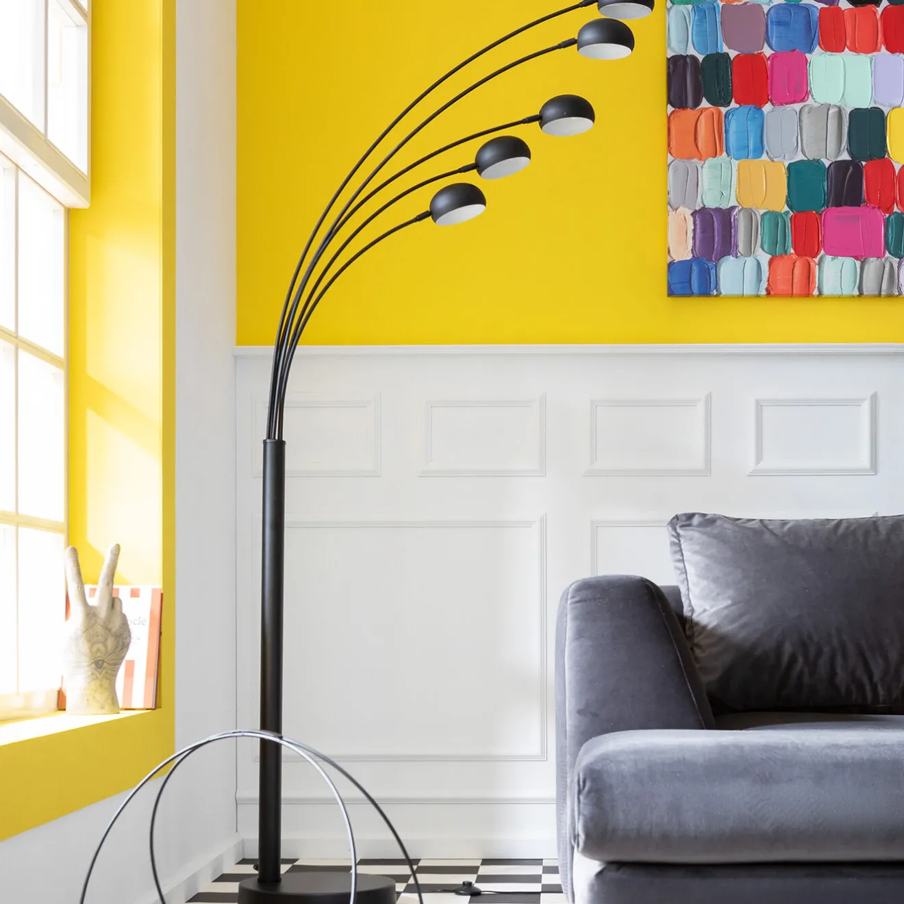 KARE Design Lampadaires|Lampadaire Five Fingers Noir Mat