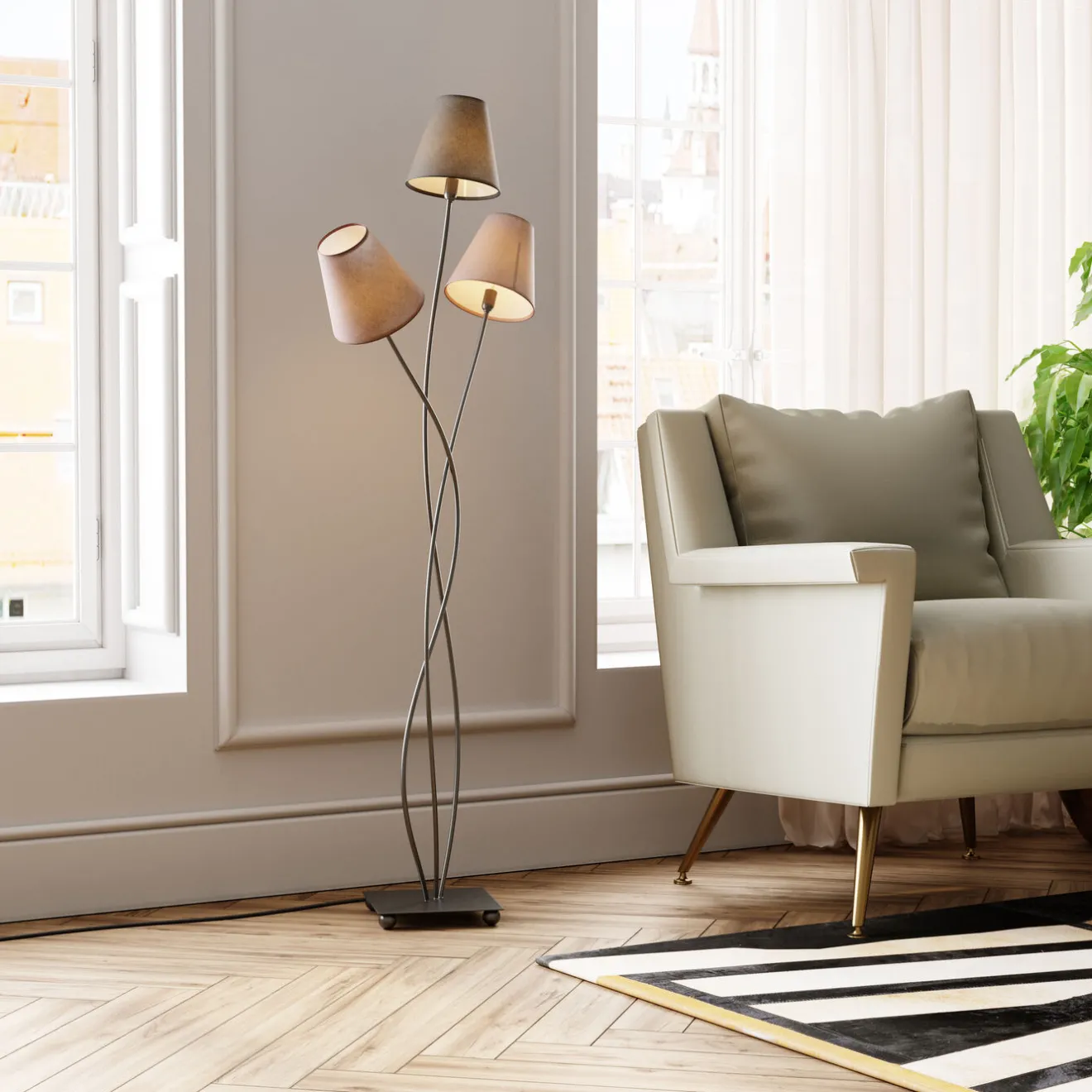 KARE Design Lampadaires|Lampadaire Flexible Mocca Tre