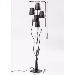 KARE Design Lampadaires|Lampadaire Flexible Noir Cinque