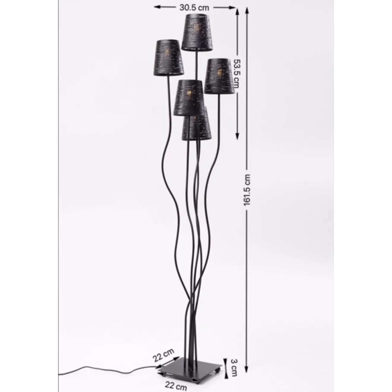 KARE Design Lampadaires|Lampadaire Flexible Noir Cinque