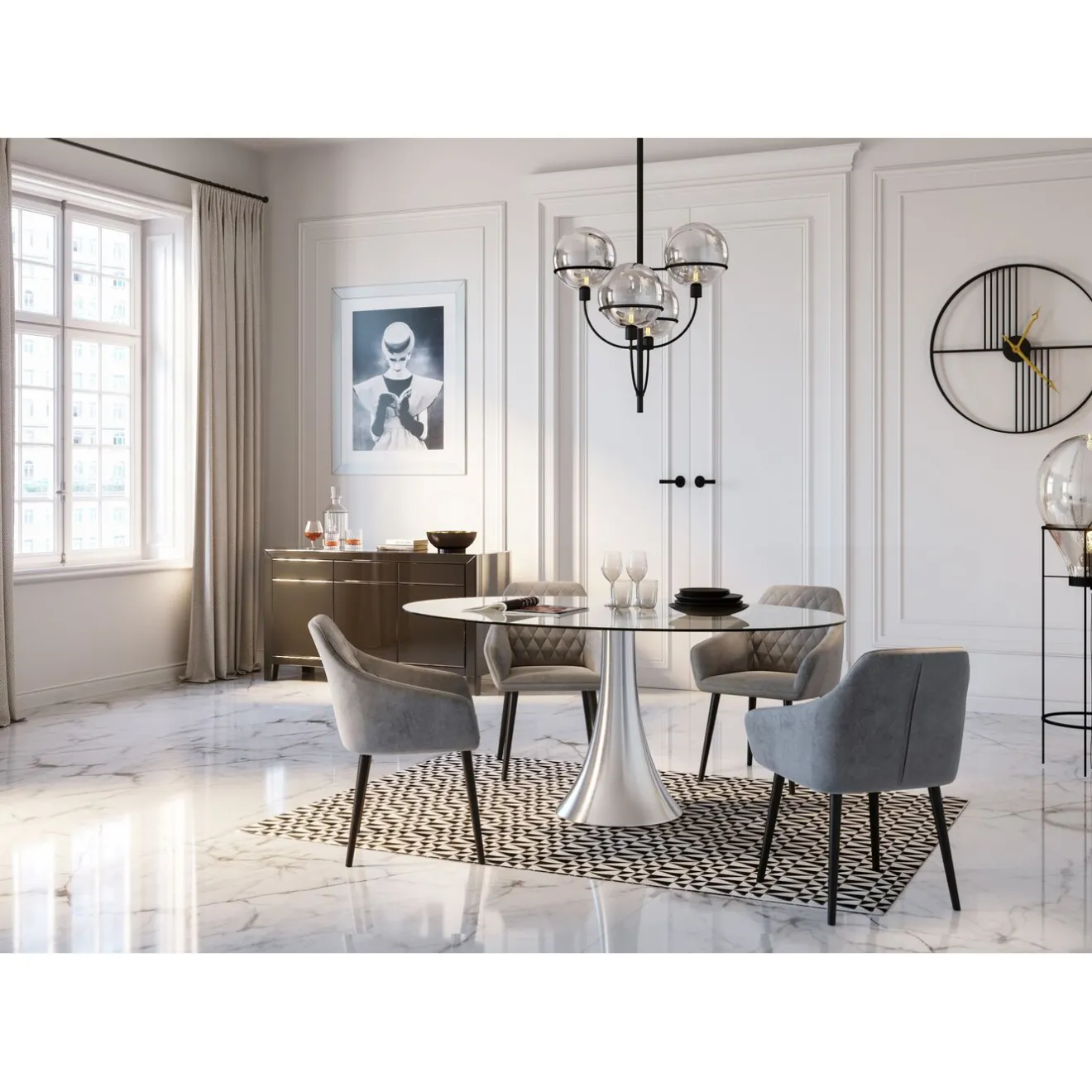 KARE Design Lampadaires|Lampadaire Pear Frame Noir 158Cm