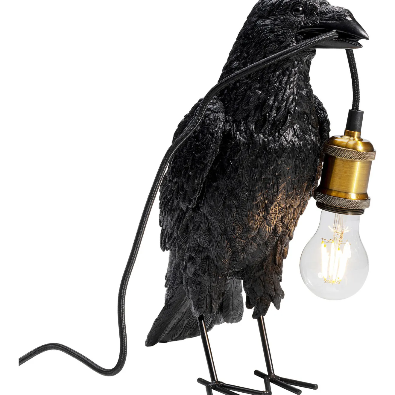KARE Design Lampes De Table|Lampe A Poser Animal Crow Noir Mat 34Cm