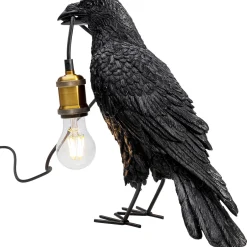 KARE Design Lampes De Table|Lampe A Poser Animal Crow Noir Mat 34Cm
