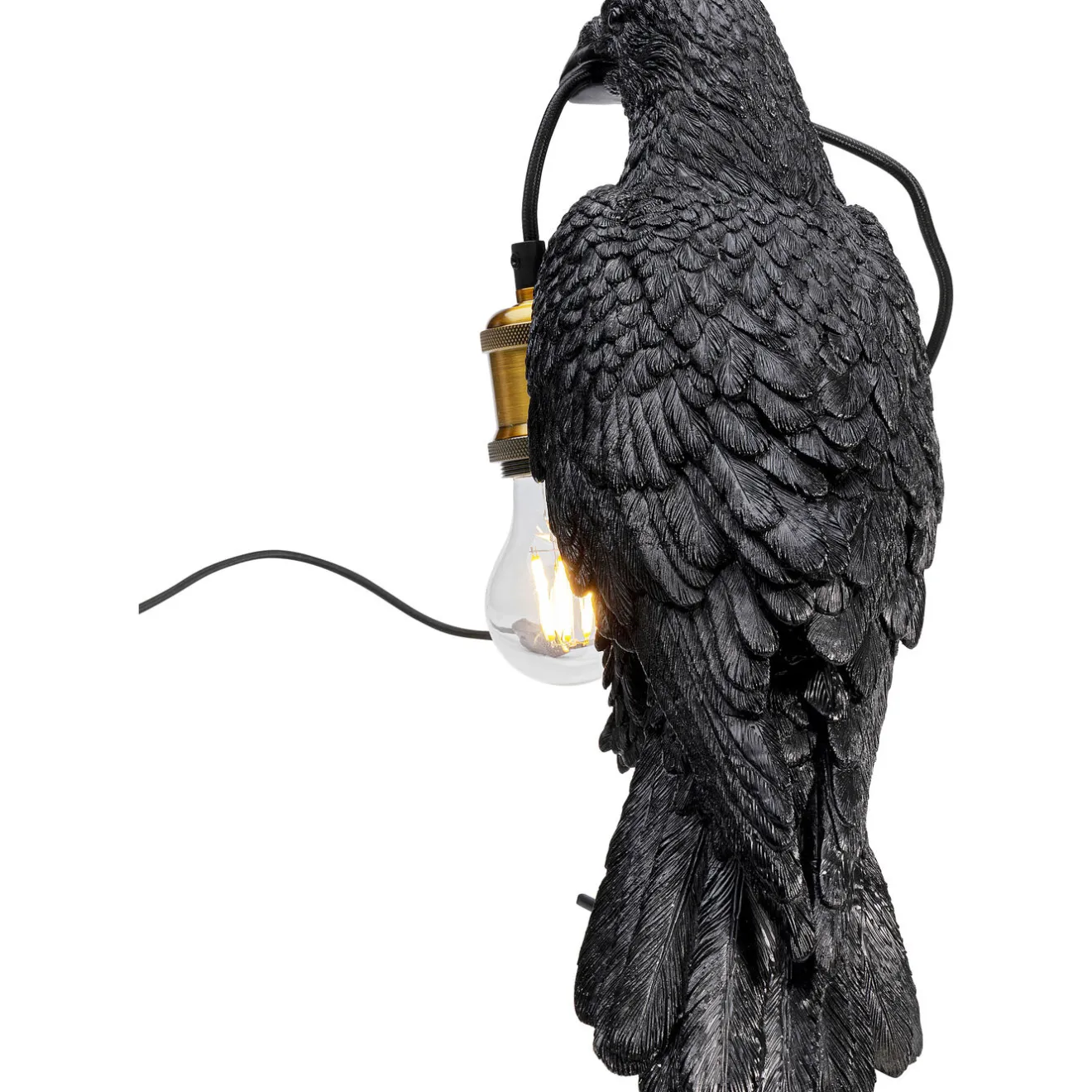 KARE Design Lampes De Table|Lampe A Poser Animal Crow Noir Mat 34Cm