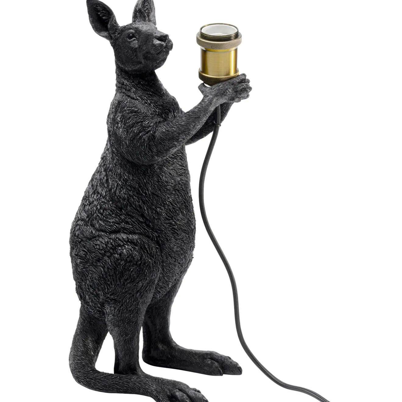KARE Design Lampes De Table|Lampe A Poser Animal Kangaroo Noir Mat 46Cm