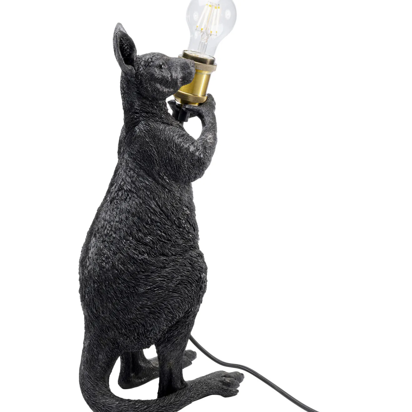 KARE Design Lampes De Table|Lampe A Poser Animal Kangaroo Noir Mat 46Cm