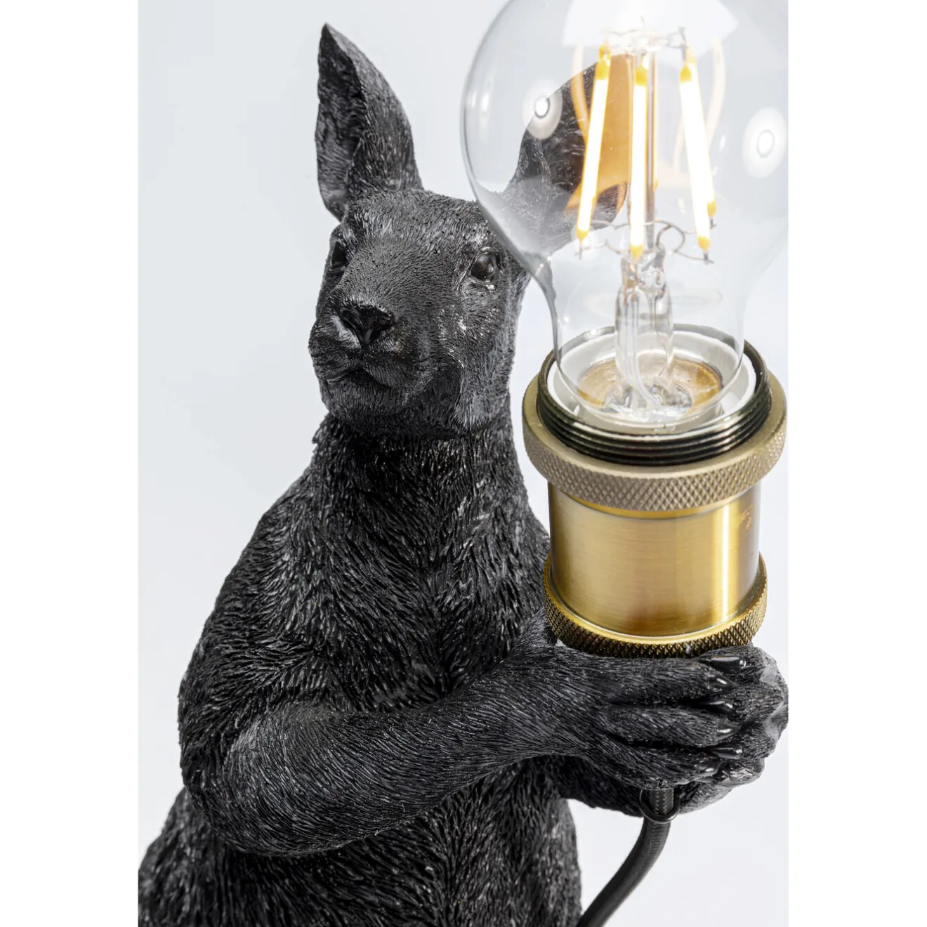 KARE Design Lampes De Table|Lampe A Poser Animal Kangaroo Noir Mat 46Cm