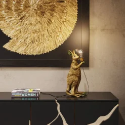 KARE Design Lampes De Table|Lampe A Poser Animal Kangaroo Dore 46Cm