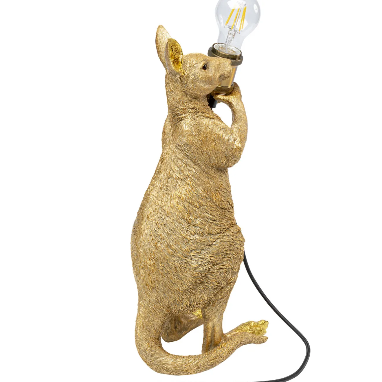 KARE Design Lampes De Table|Lampe A Poser Animal Kangaroo Dore 46Cm
