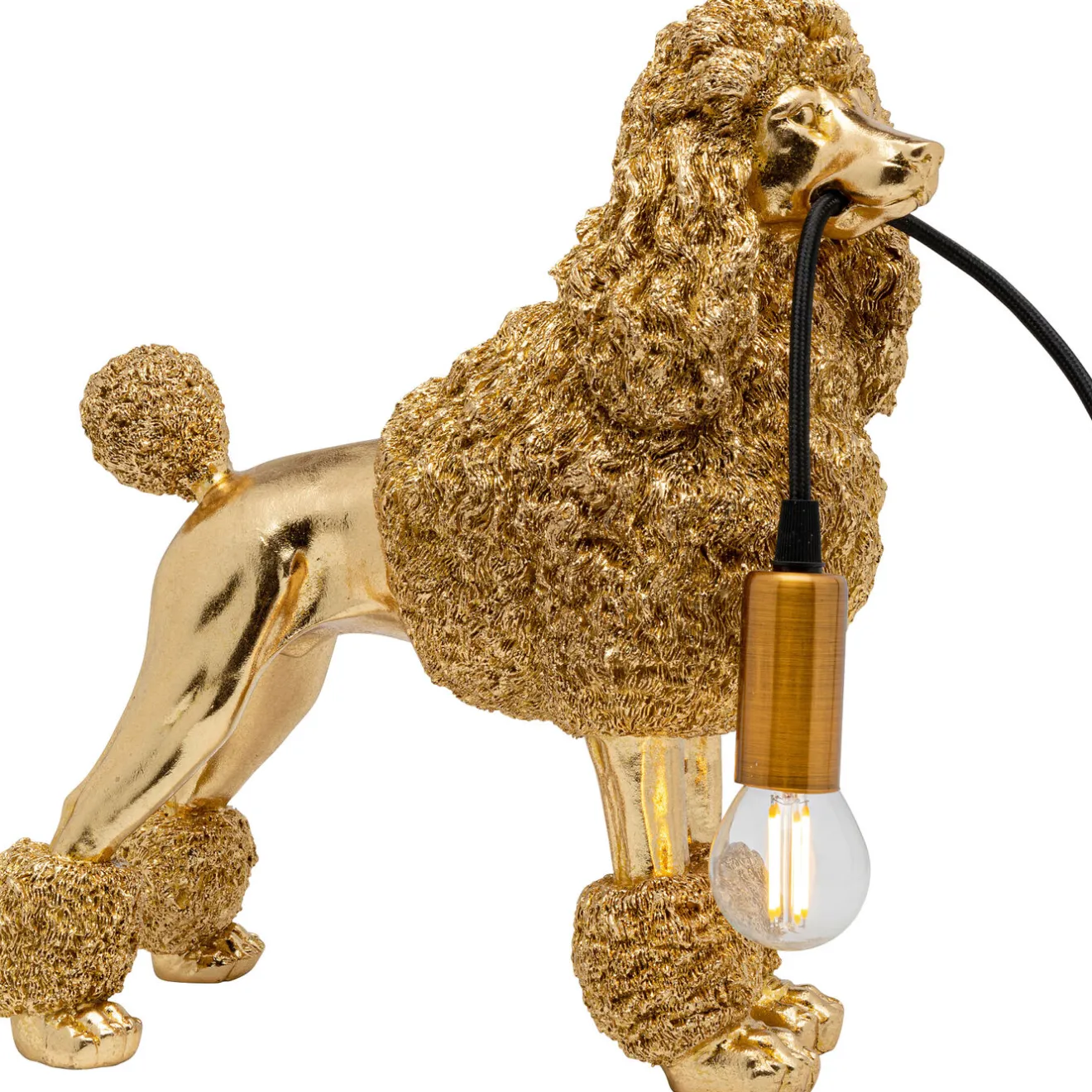 KARE Design Lampes De Table|Lampe A Poser Animal Poodle Dore 32Cm