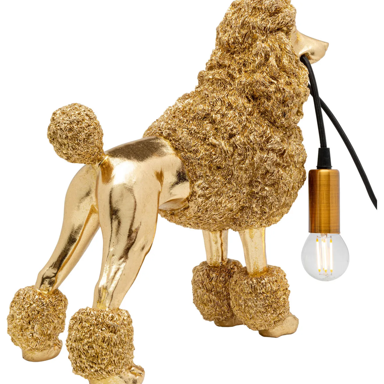 KARE Design Lampes De Table|Lampe A Poser Animal Poodle Dore 32Cm