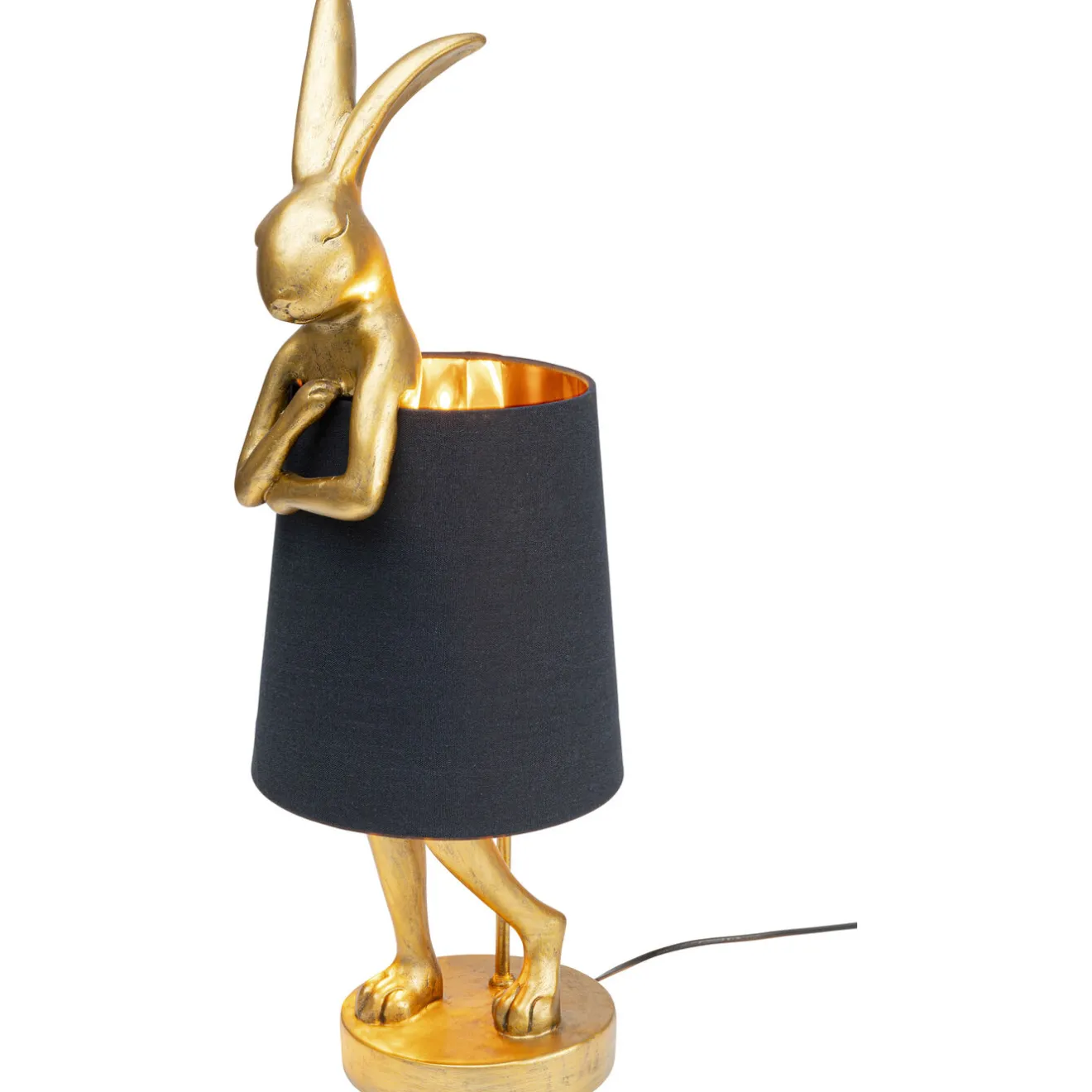 KARE Design Lampes De Table|Lampe A Poser Animal Rabbit Dore/Noir 68Cm