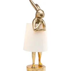 KARE Design Lampes De Table|Lampe A Poser Animal Rabbit Dore/Blanc 68Cm