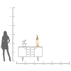 KARE Design Lampes De Table|Lampe A Poser Animal Rabbit Dore/Blanc 68Cm