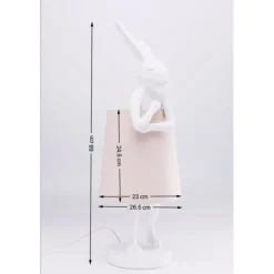 KARE Design Lampes De Table|Lampe A Poser Animal Rabbit Blanc 68Cm