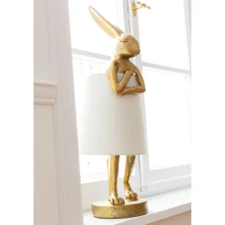 KARE Design Lampes De Table|Lampe A Poser Animal Rabbit Dore/Blanc 50Cm