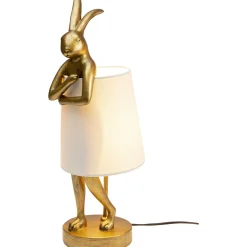 KARE Design Lampes De Table|Lampe A Poser Animal Rabbit Dore/Blanc 50Cm